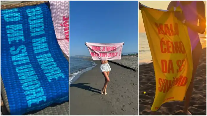 Na more s ručnicima koji imaju super poruke! Na more s ručnicima koji imaju super poruke!